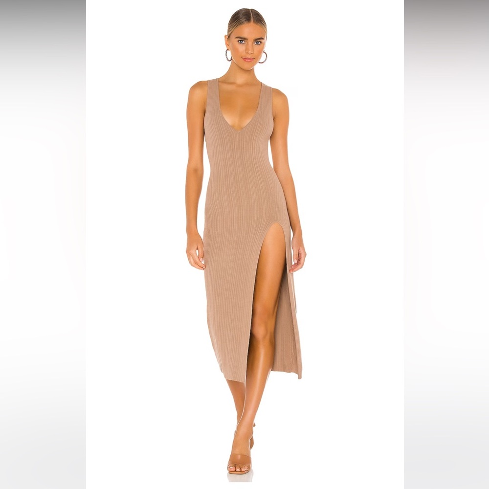 x REVOLVE Variegated Rib Bodycon Dress in Taupe- Small
Michael Costello